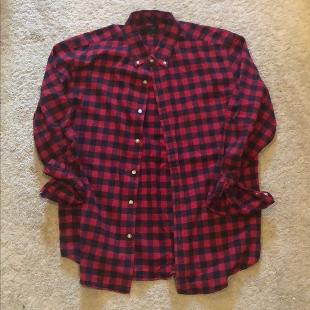 Black and red gingham button down
